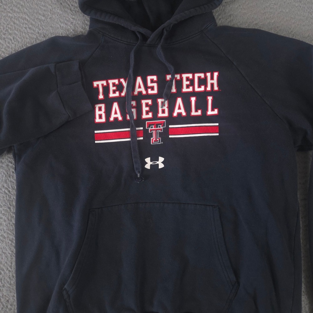 Under Armour Hoodie Mens Large Texas Tech Baseball Raglan Loose Fit Pullover